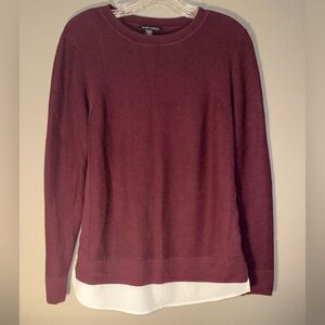 Hilary Radley Maroon Knit Academia Top Small